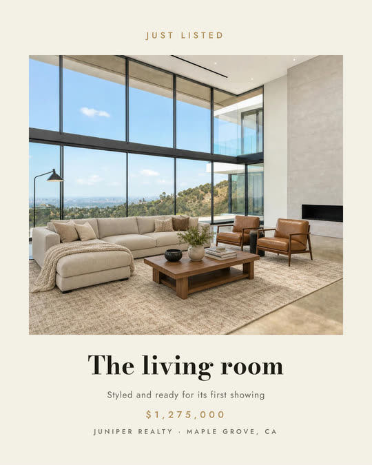 Staged living room
