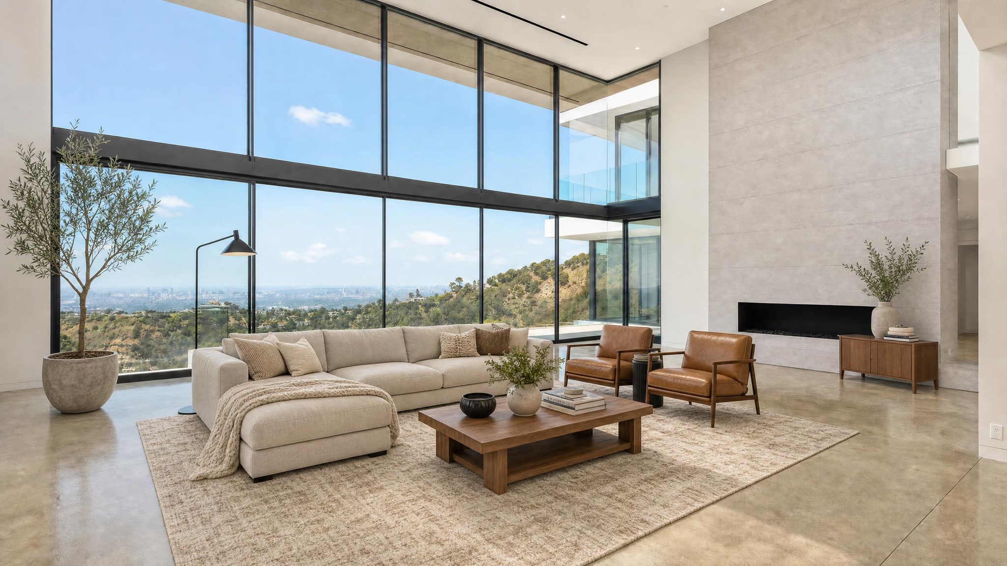Modern living room after staging